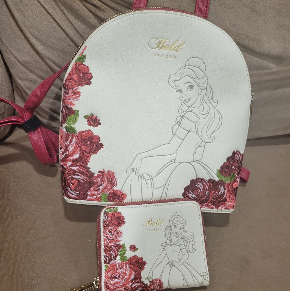Beauty and the beast mini backpack w/ wallet